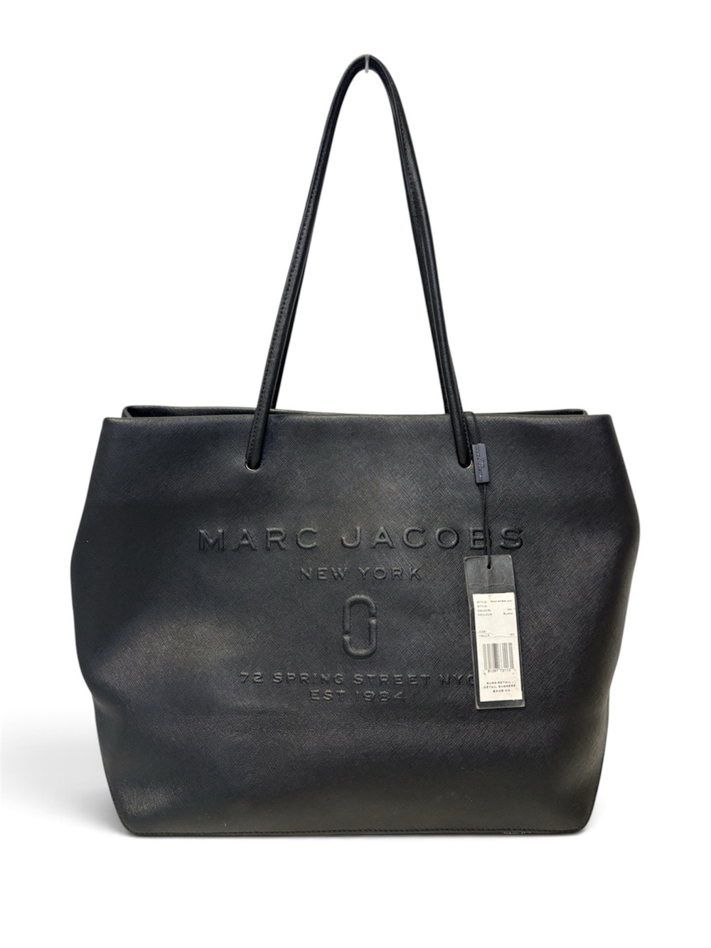 Marc Jacobs East-West Embossed Logo Black Shopper Tote